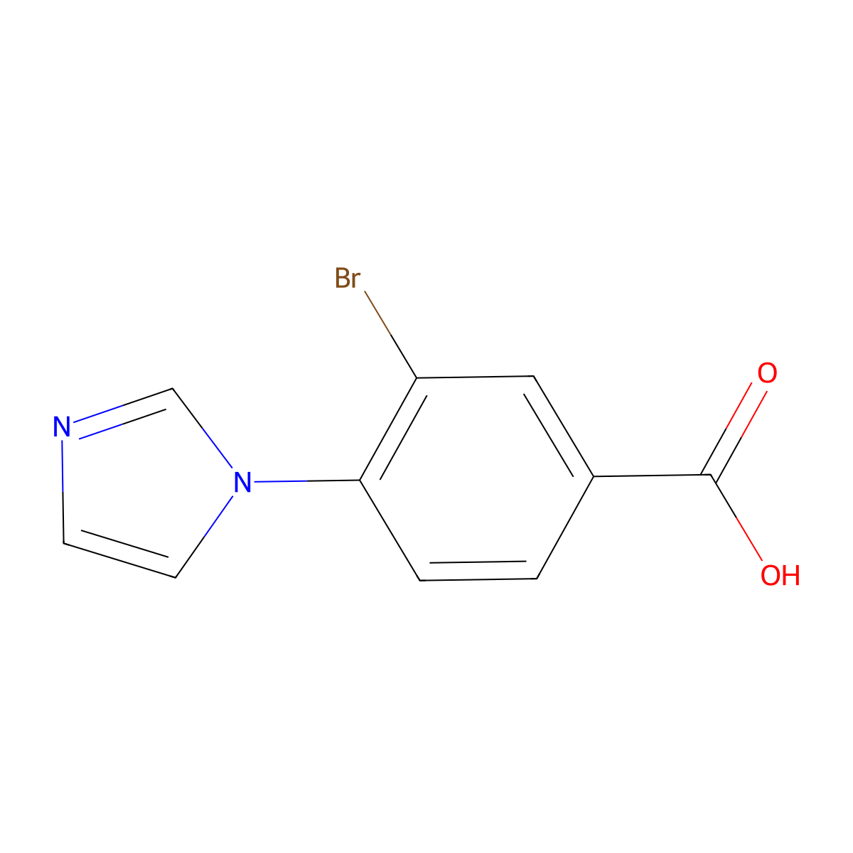 Benzoic acid, 3-bromo-4-(1H-imidazol-1-yl)- molecular structure, CAS 1141669-53-5
