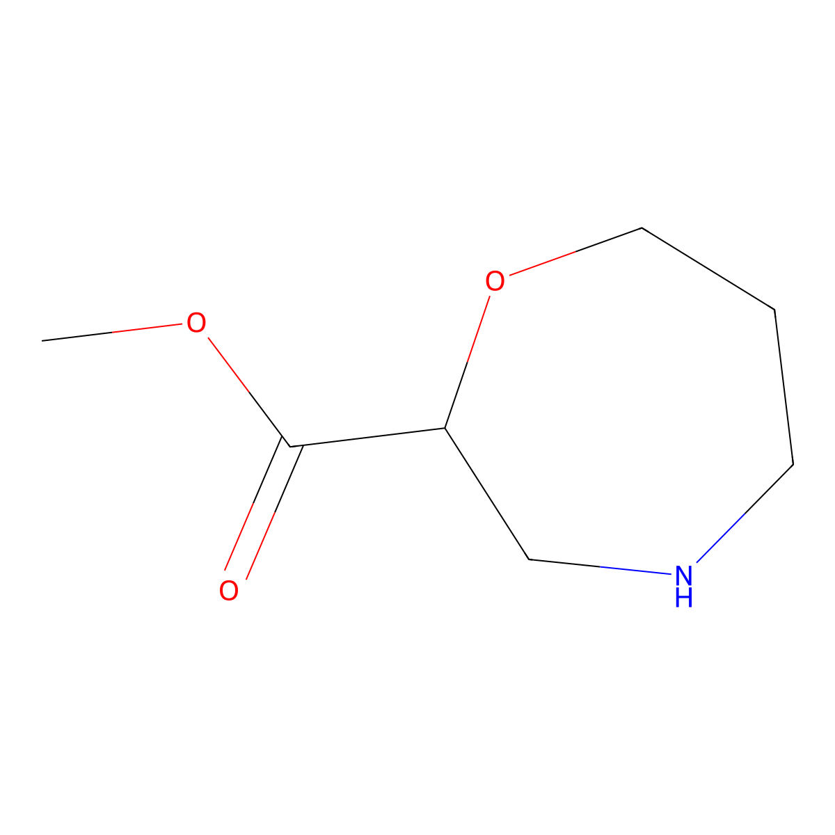 Methyl 1,4-oxazepane-2-carboxylate molecular structure, CAS 1141669-57-9