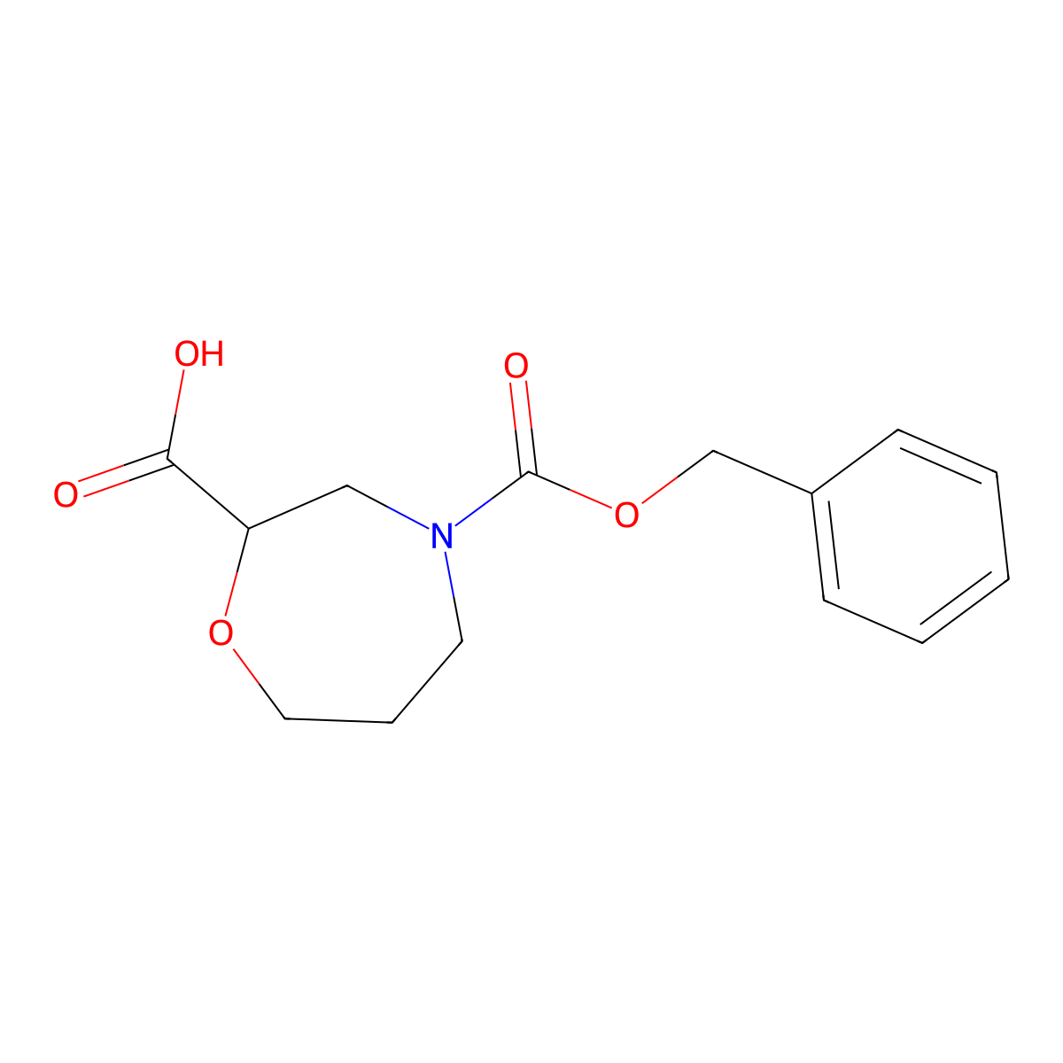 4-Cbz-2-homomorpholinecarboxylic acid molecular structure, CAS 1141669-63-7