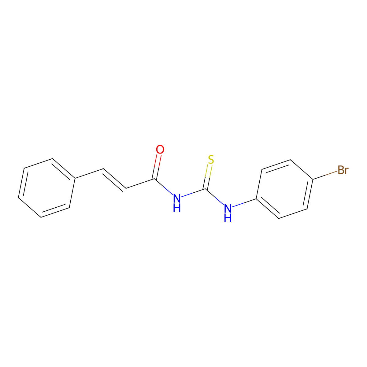 2-Propenamide, N-[[(4-bromophenyl)amino]thioxomethyl]-3-phenyl- molecular structure, CAS 114170-98-8
