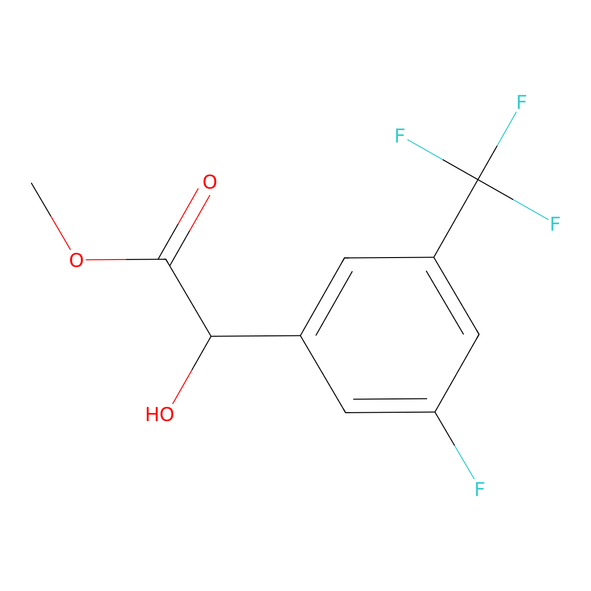 Methyl 2-[3-fluoro-5-(trifluoromethyl)phenyl]-2-hydroxyacetate molecular structure, CAS 1141713-99-6