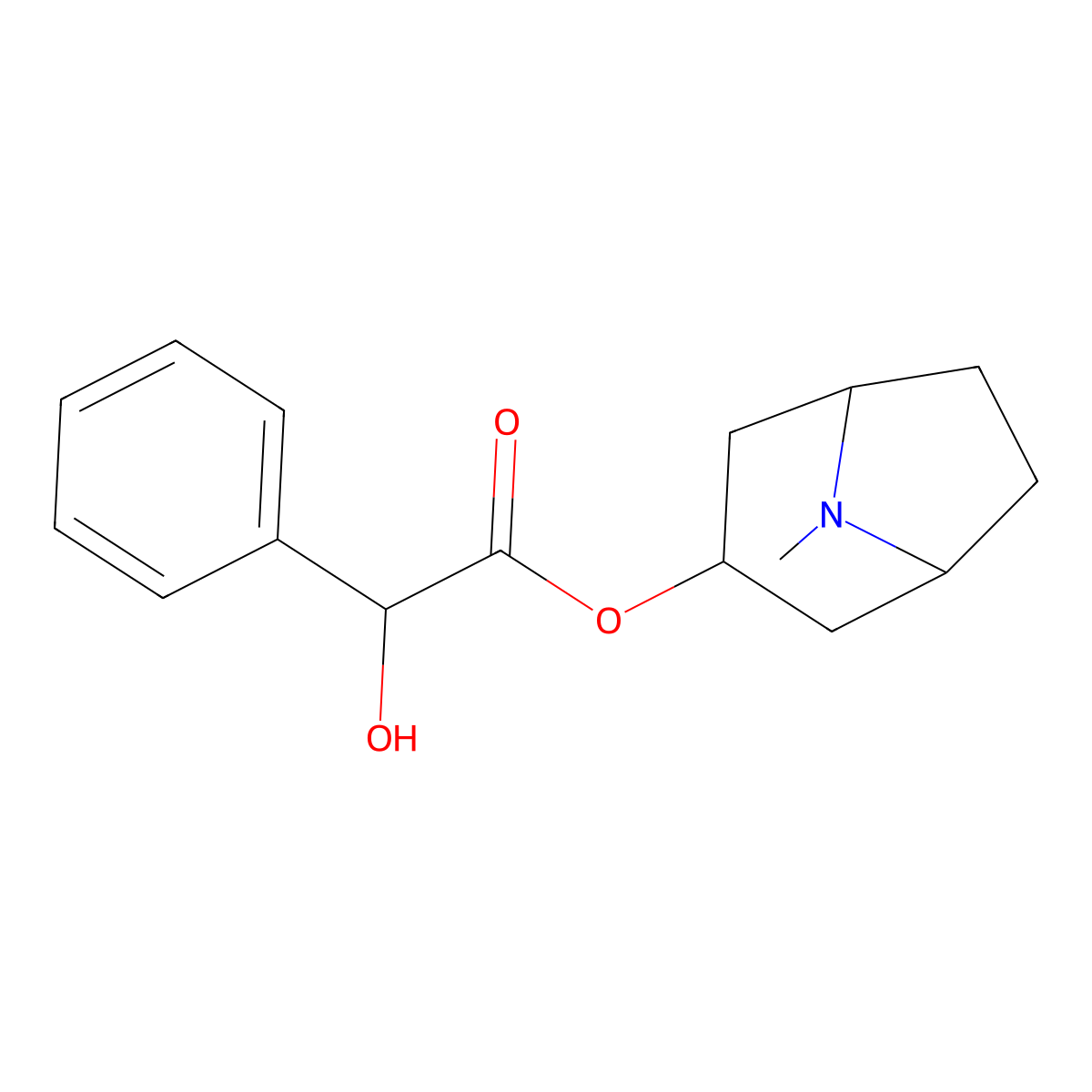 (8-Methyl-8-Azabicyclo(3.2.1)Octan-3-Yl) 2-Hydroxy-2-Phenylacetate molecular structure, CAS 114173-36-3