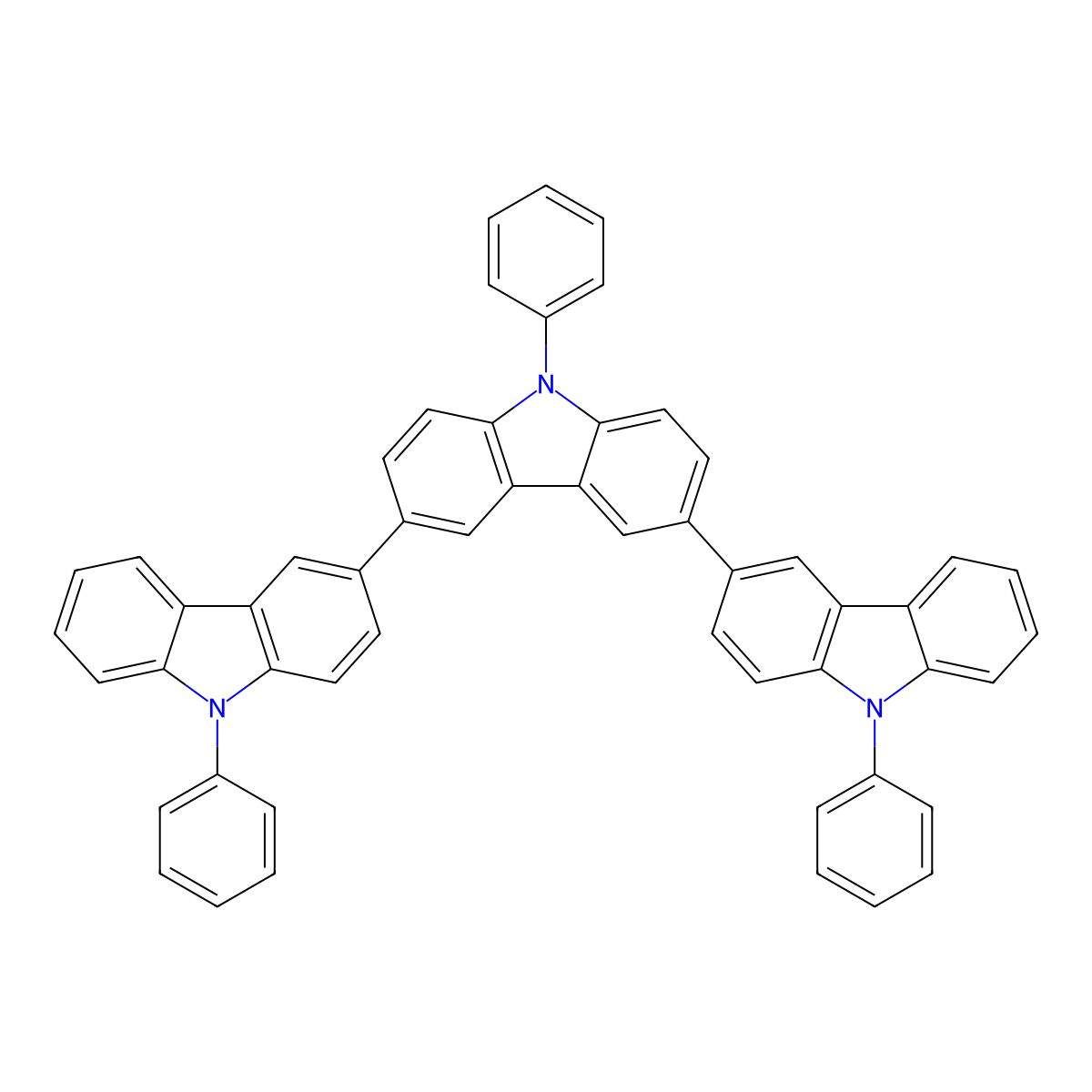 9,9',9''-Triphenyl-9H,9'H,9''H-3,3':6',3''-tercarbazole molecular structure, CAS 1141757-83-6