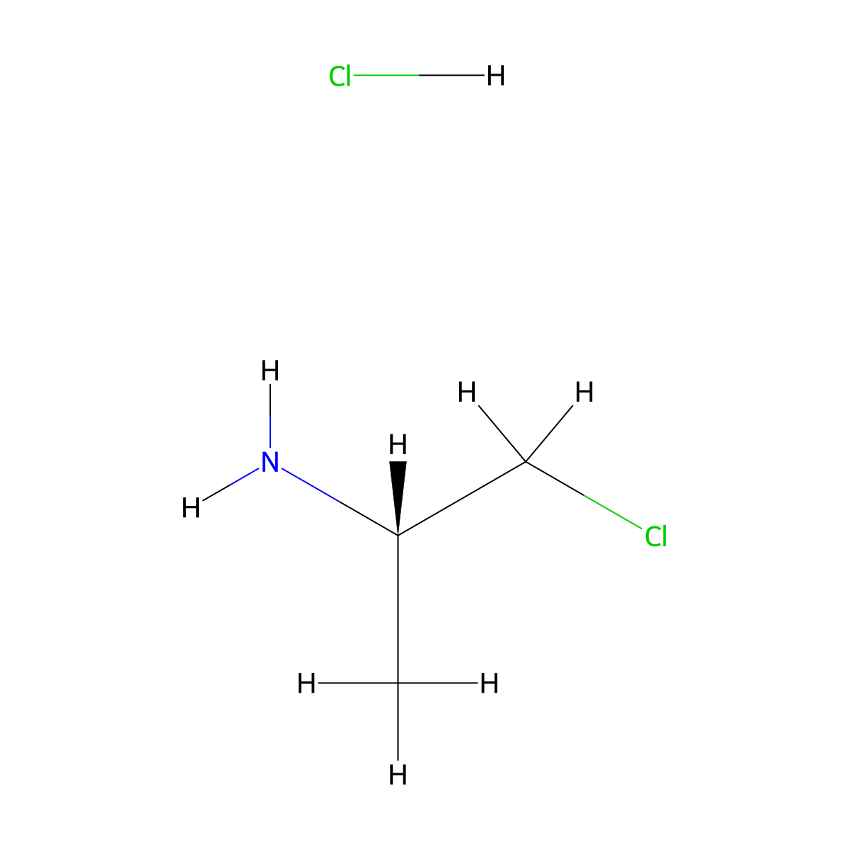 (2S)-1-chloropropan-2-amine;hydrochloride molecular structure, CAS 1141767-75-0