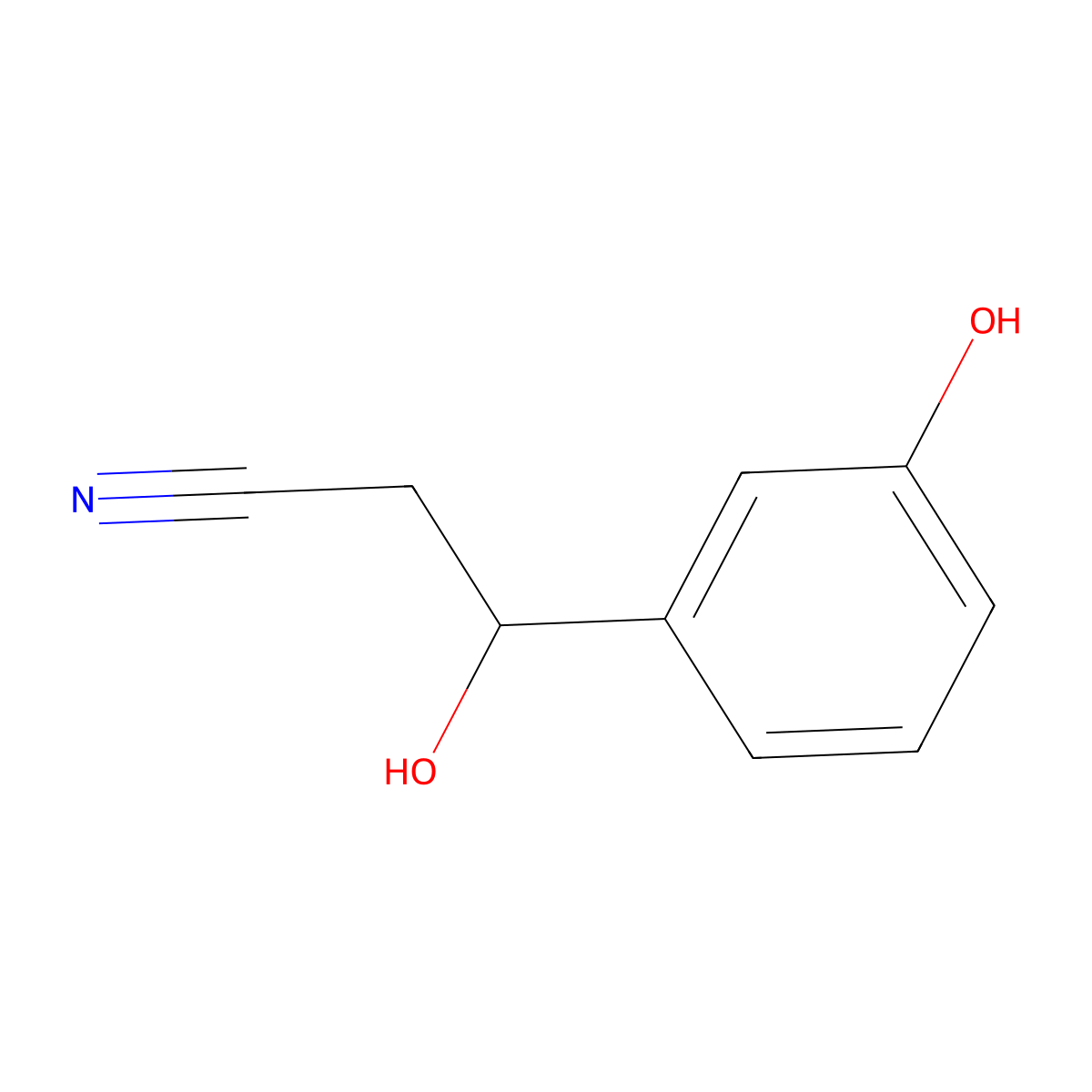 3-Hydroxy-3-(3-hydroxyphenyl)propanenitrile molecular structure, CAS 1141782-08-2