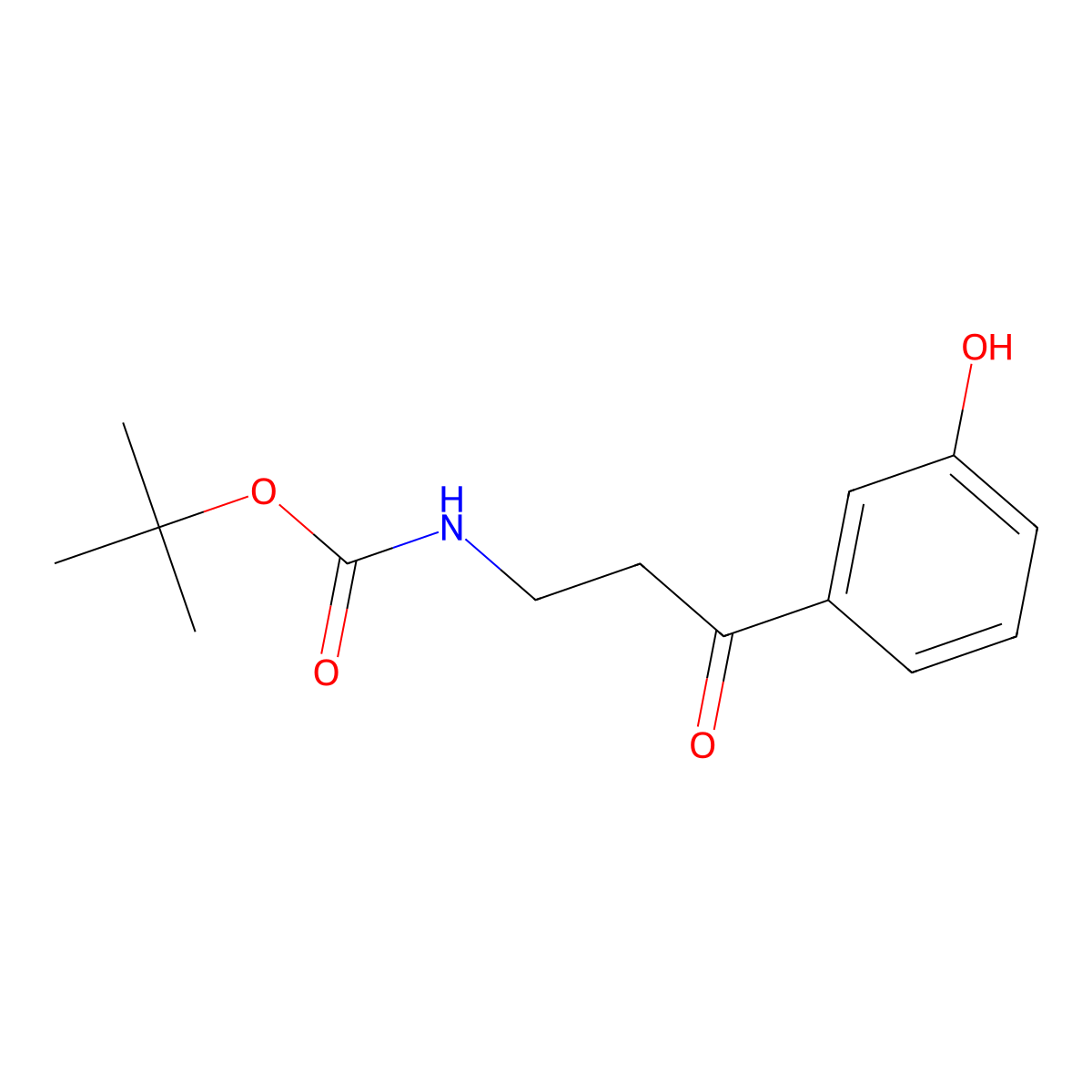 Tert-butyl 3-(3-hydroxyphenyl)-3-oxopropylcarbamate molecular structure, CAS 1141782-60-6