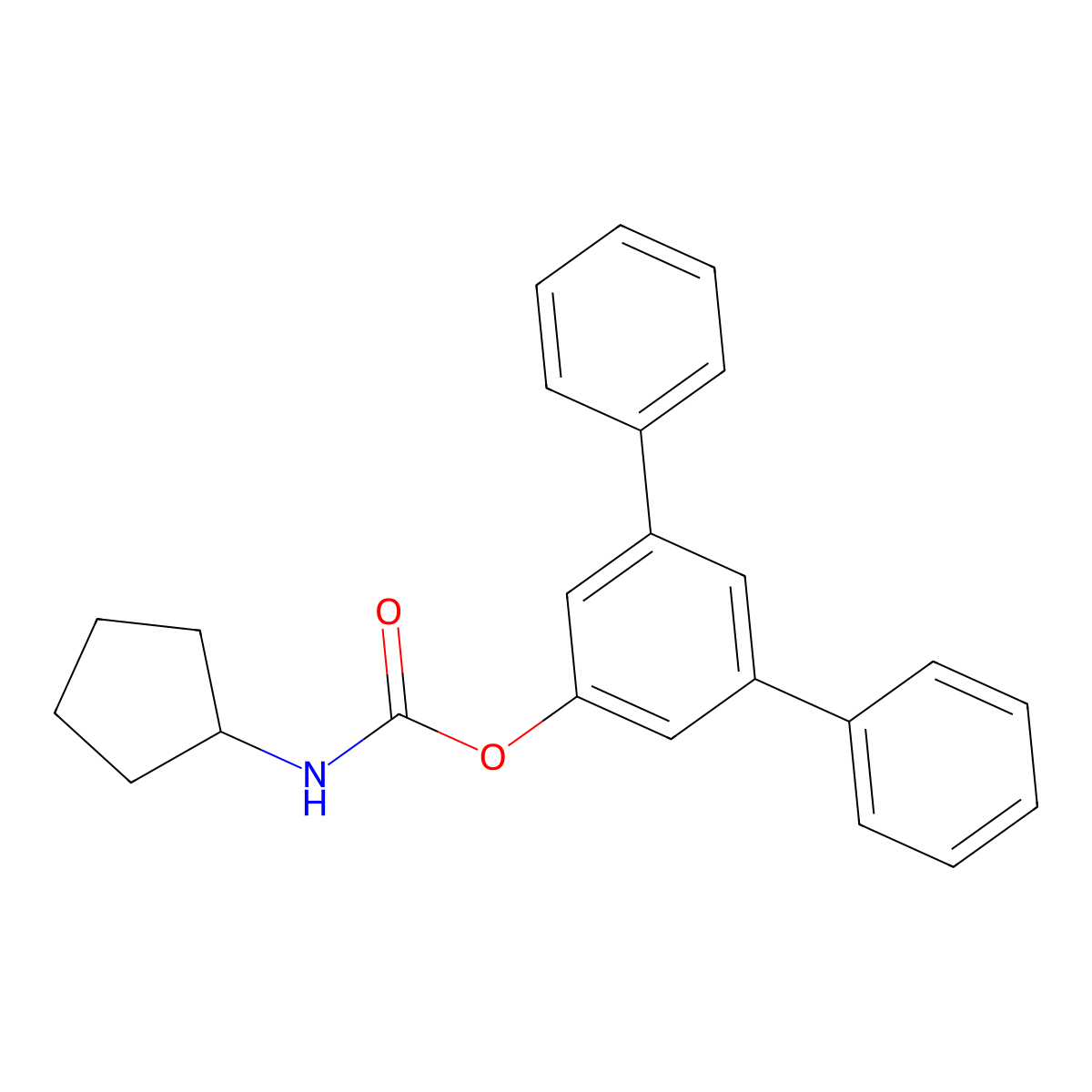 [1,1':3',1''-Terphenyl]-5'-yl cyclopentylcarbamate molecular structure, CAS 1141802-49-4