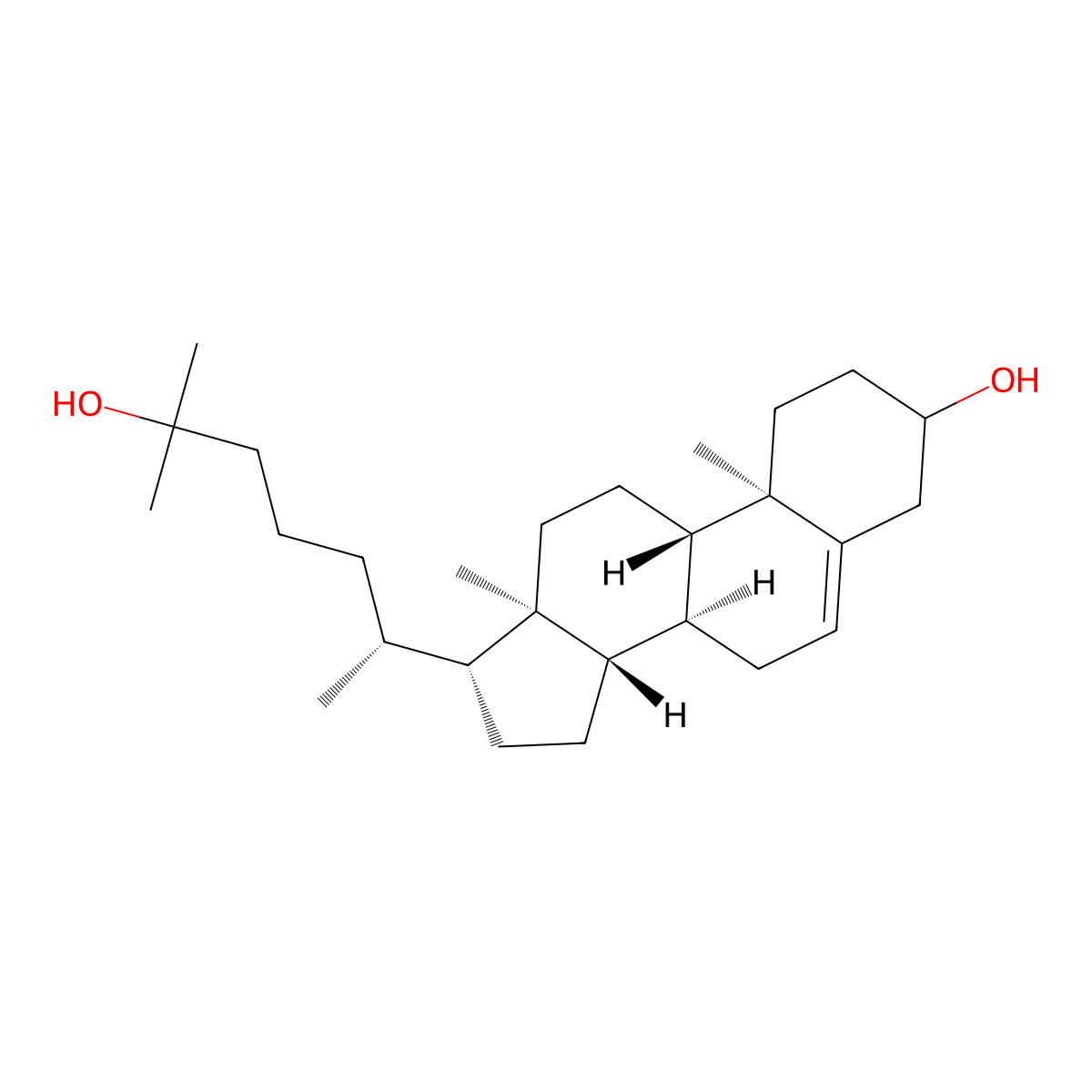 (8S,9S,10R,13R,14S,17R)-17-((R)-6-Hydroxy-6-methylheptan-2-yl)-10,13-dimethyl-2,3,4,7,8,9,10,11,12,13,14,15,16,17-tetradecahydro-1H-cyclopenta[a]phenanthren-3-ol molecular structure, CAS 114181-63-4