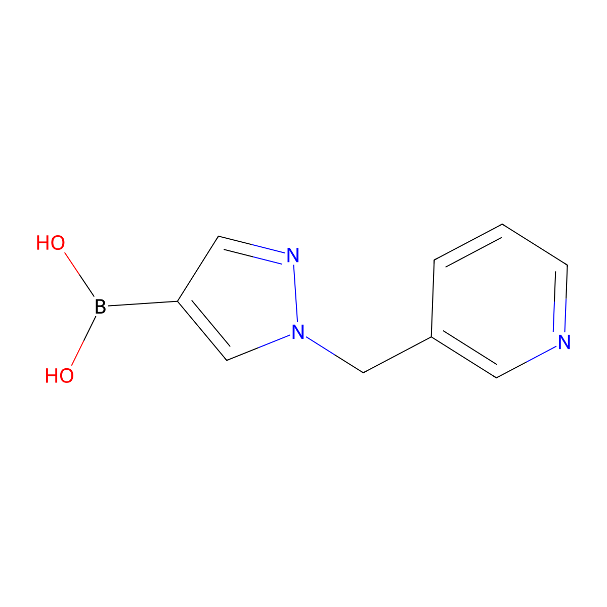 1-(Pyridin-3-ylmethyl)pyrazole-4-boronic acid molecular structure, CAS 1141888-95-0