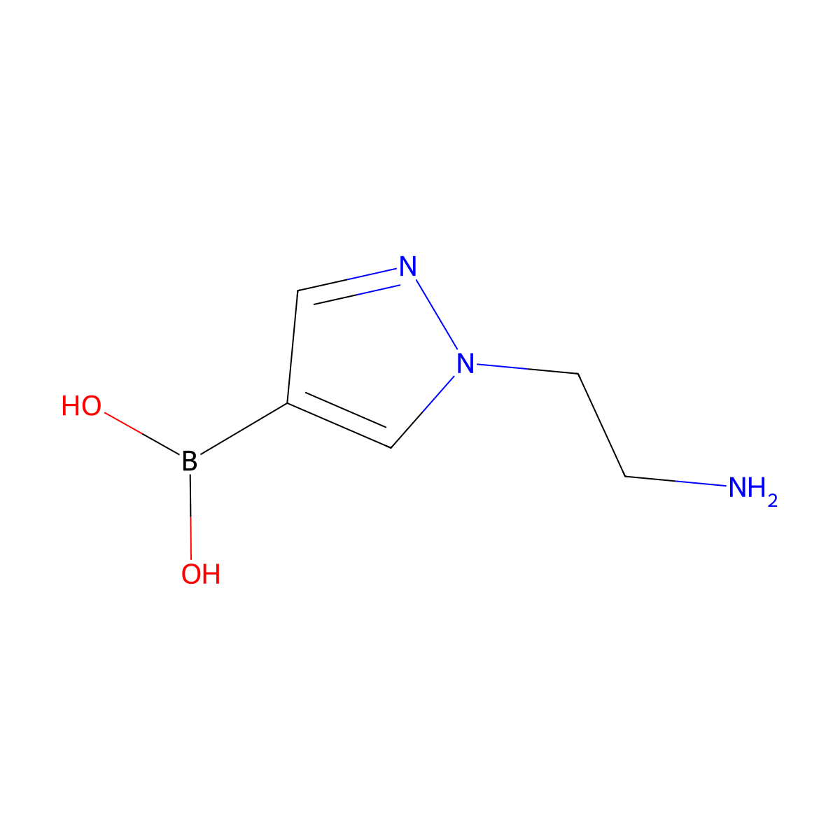 (1-(2-Aminoethyl)-1H-pyrazol-4-yl)boronic acid molecular structure, CAS 1141889-24-8