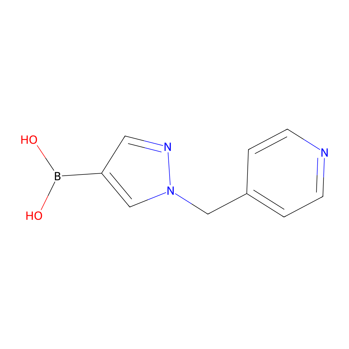 1-(4-Pyridinomethyl)pyrazole-4-boronic acid molecular structure, CAS 1141889-26-0