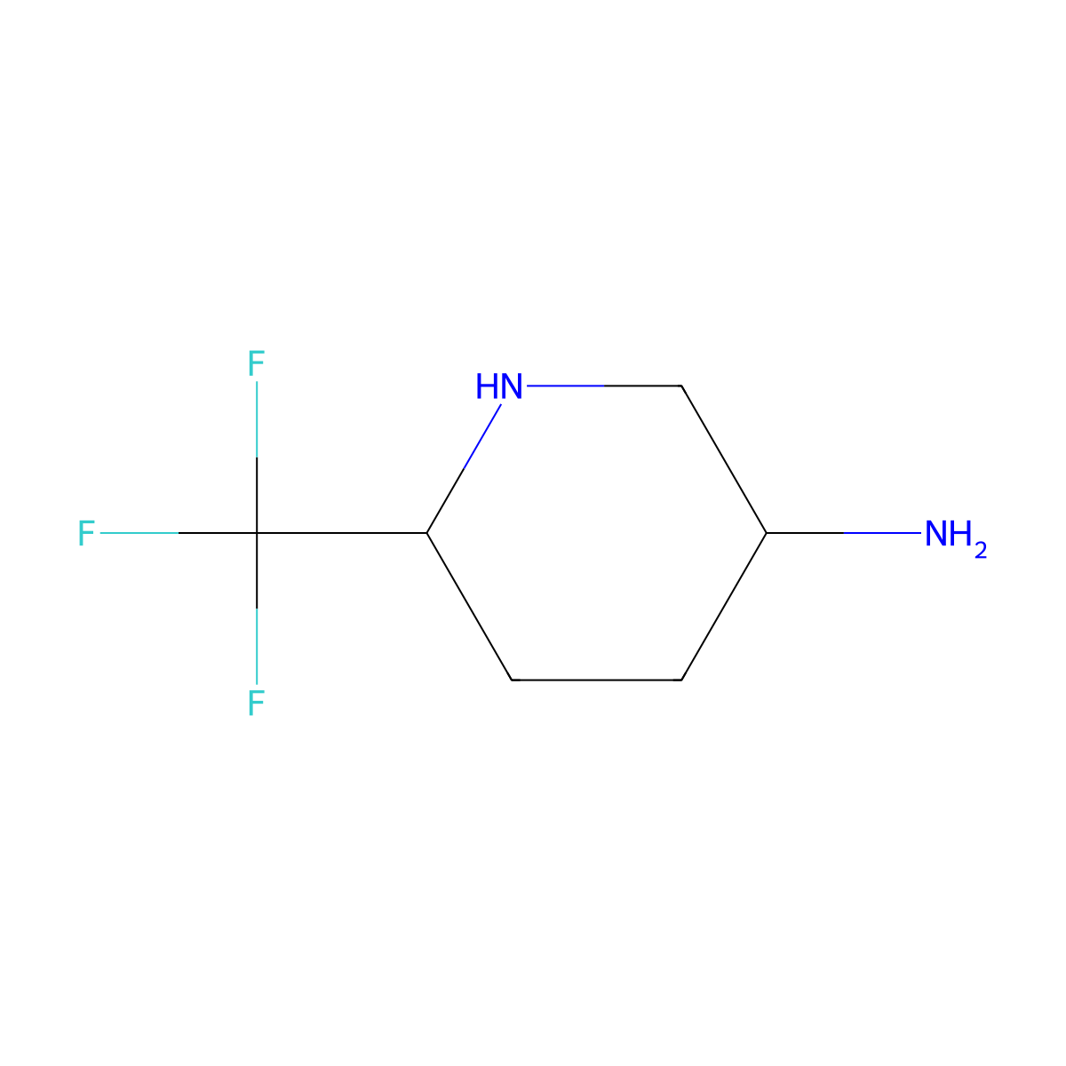 6-(Trifluoromethyl)piperidin-3-amine molecular structure, CAS 1141889-92-0