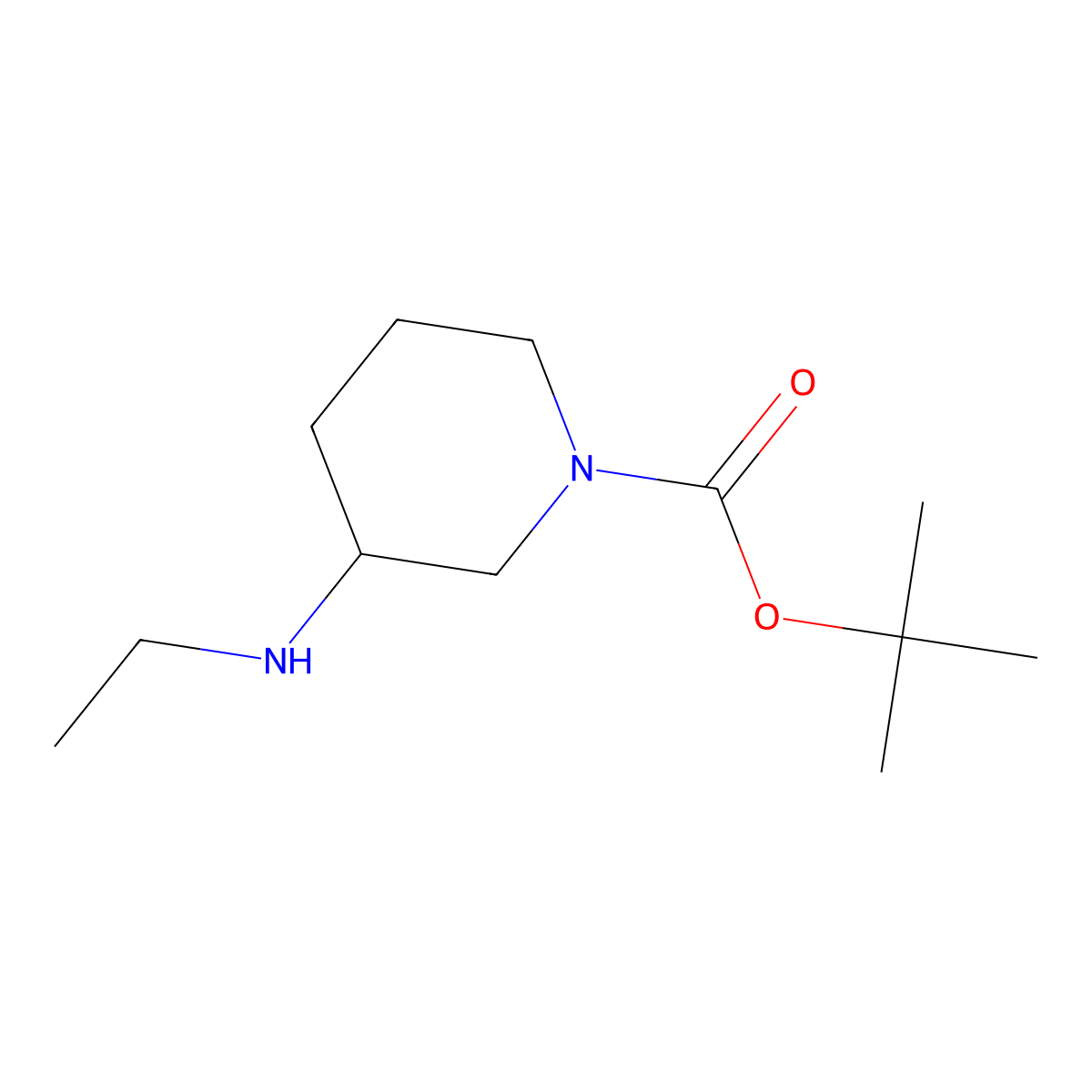(S)-3-Ethylamino-piperidine-1-carboxylic acid tert-butyl ester molecular structure, CAS 1141893-10-8