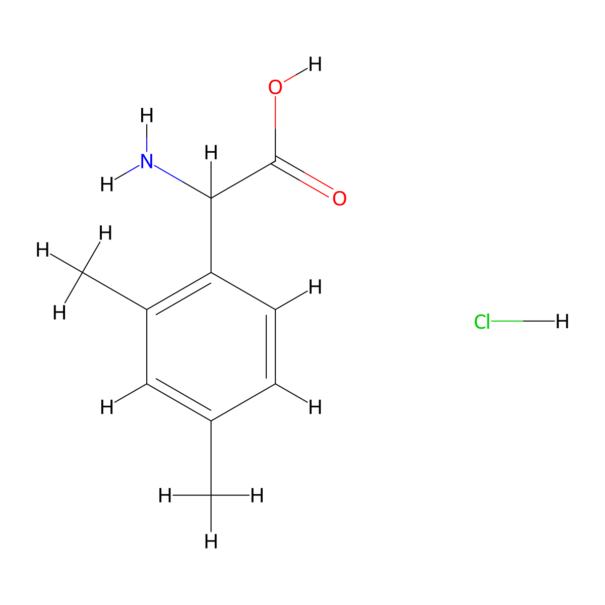 2-Amino-2-(2,4-dimethylphenyl)acetic acid hydrochloride molecular structure, CAS 1141934-65-7