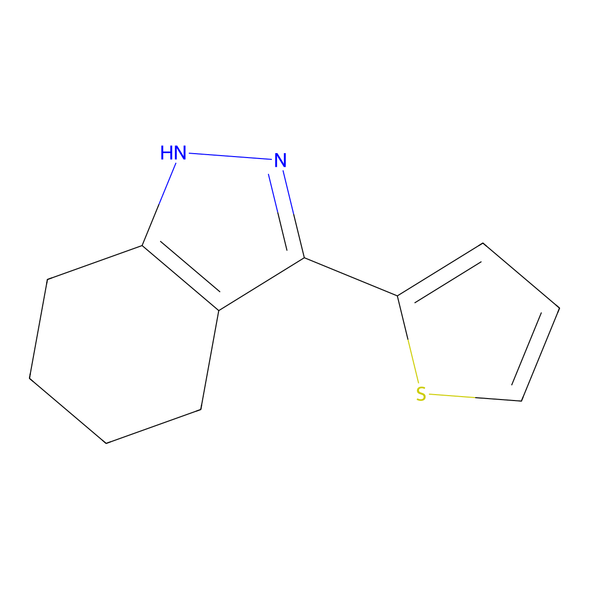 3-thiophen-2-yl-4,5,6,7-tetrahydro-1H-indazole molecular structure, CAS 1141935-45-6