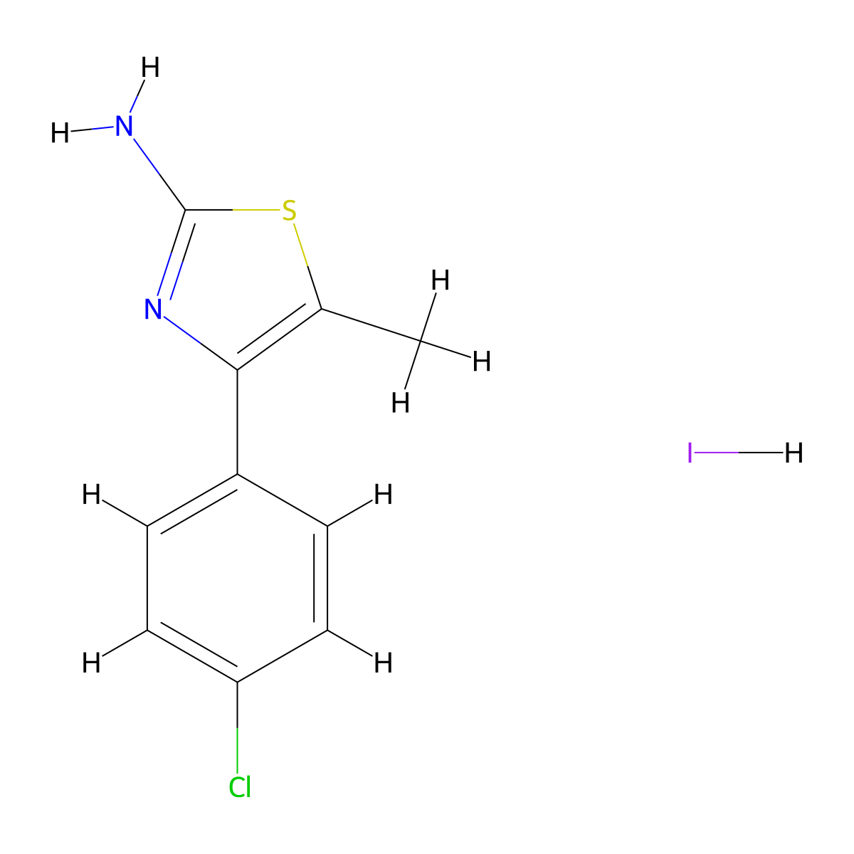 4-(4-Chlorophenyl)-5-methyl-1,3-thiazol-2-aminehydroiodide molecular structure, CAS 114196-96-2