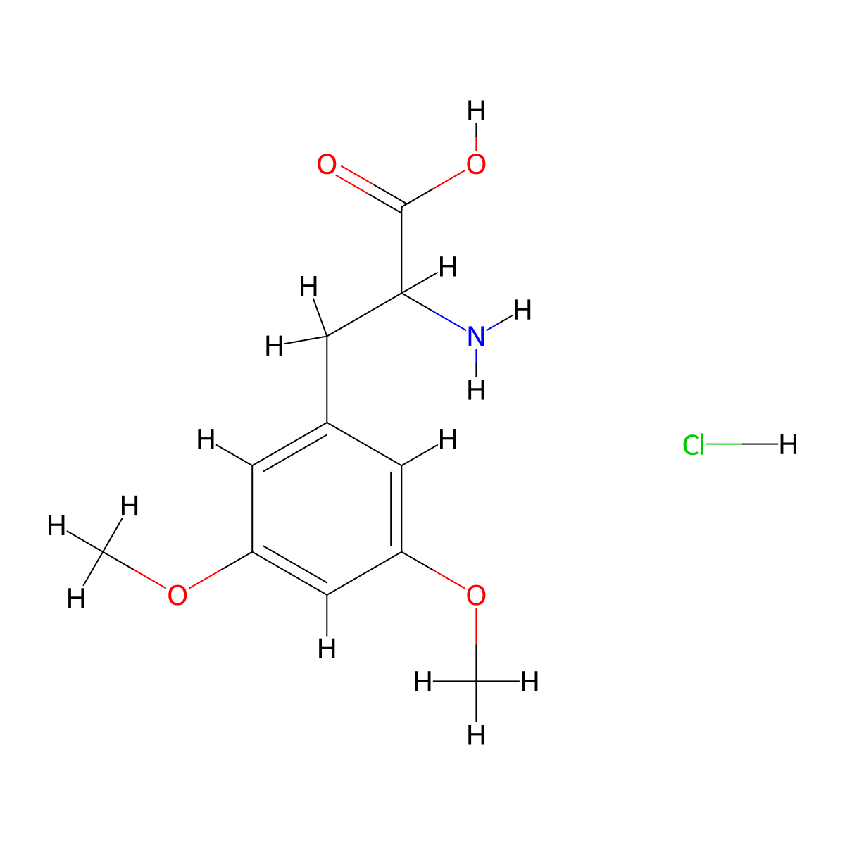2-Amino-3-(3,5-dimethoxyphenyl)propanoic acid hydrochloride molecular structure, CAS 1142-02-5