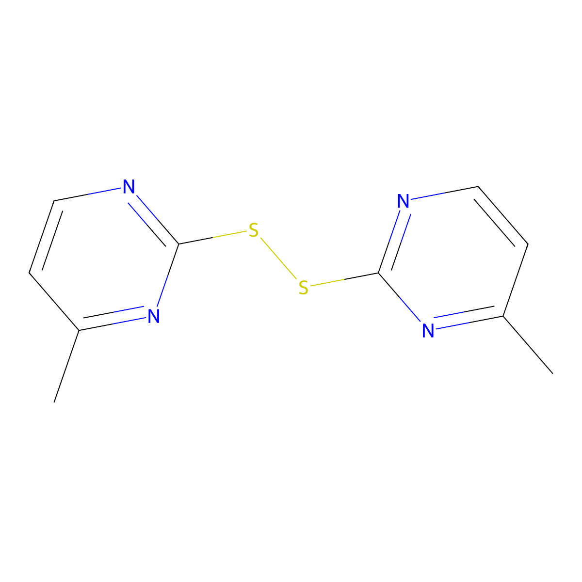 4-Methyl-2-[(4-methylpyrimidin-2-yl)disulfanyl]pyrimidine molecular structure, CAS 1142-08-1