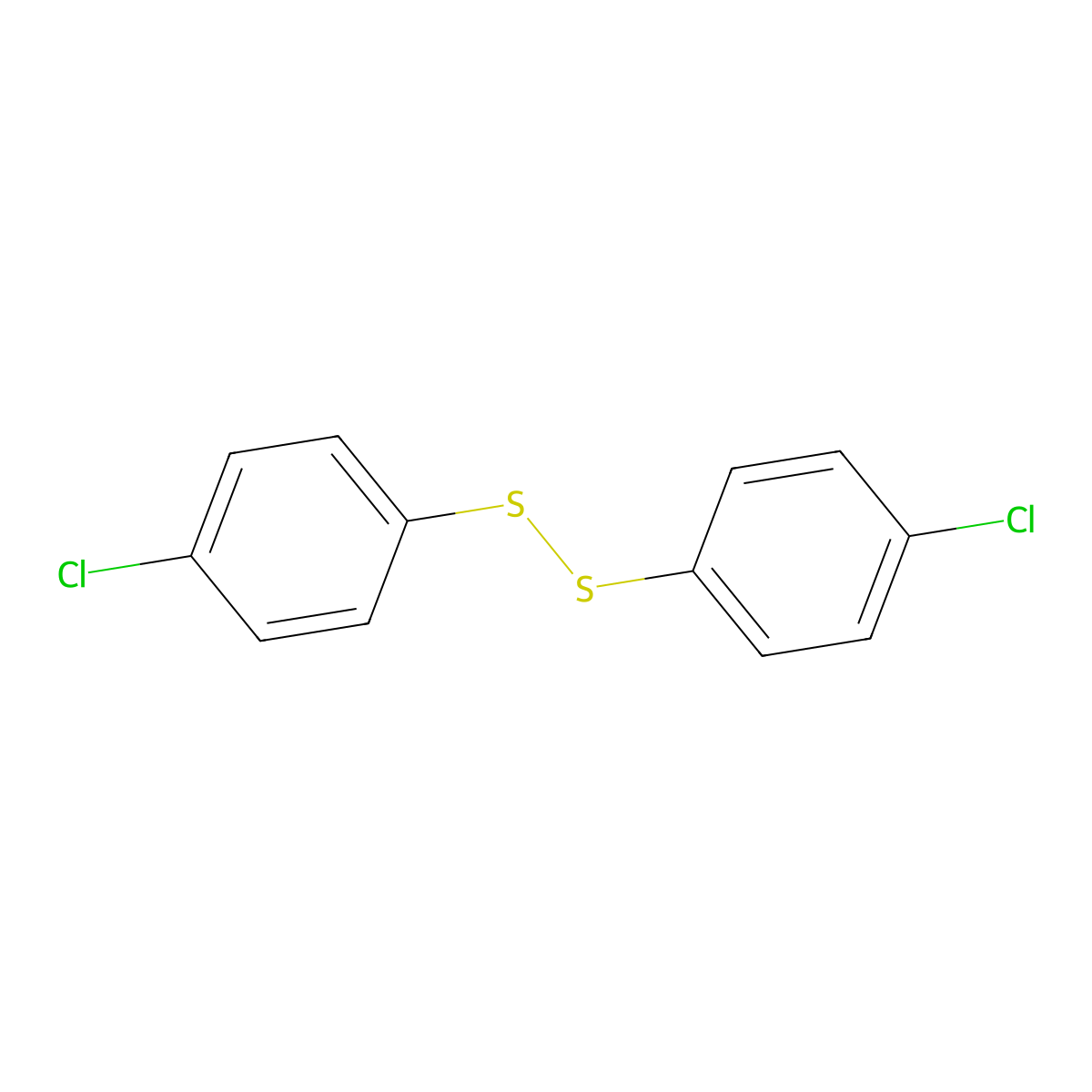 Bis(p-chlorophenyl)disulfide molecular structure, CAS 1142-19-4
