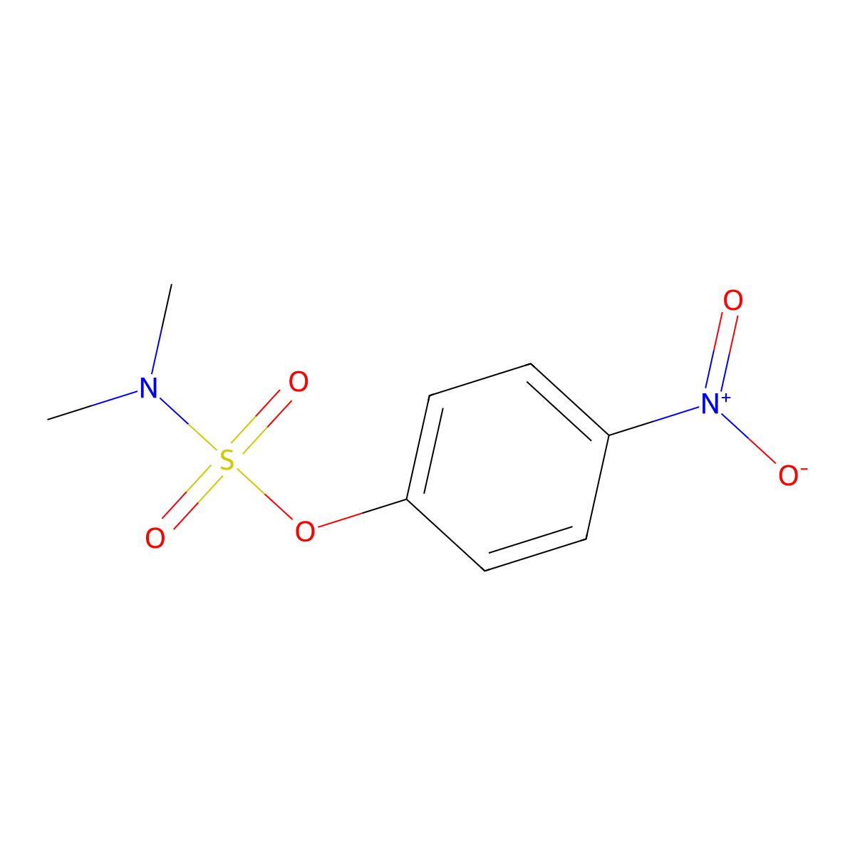 p-Nitrophenyl dimethylsulphamate molecular structure, CAS 1142-27-4