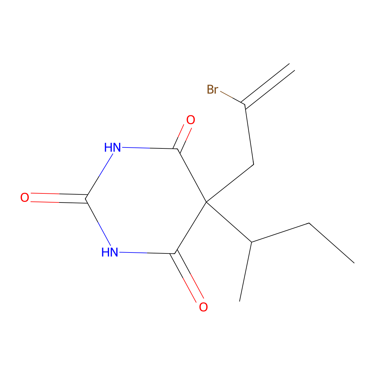 5-(2-Bromo-2-propen-1-yl)-5-(1-methylpropyl)-2,4,6(1H,3H,5H)-pyrimidinetrione molecular structure, CAS 1142-70-7