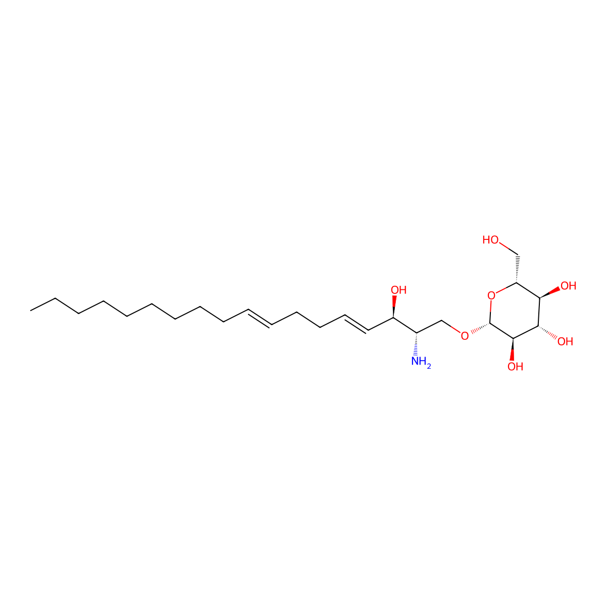 2S-amino-3R-hydroxy-4E,8E-octadecadienyl,beta-D-glucopyranoside molecular structure, CAS 114200-59-8