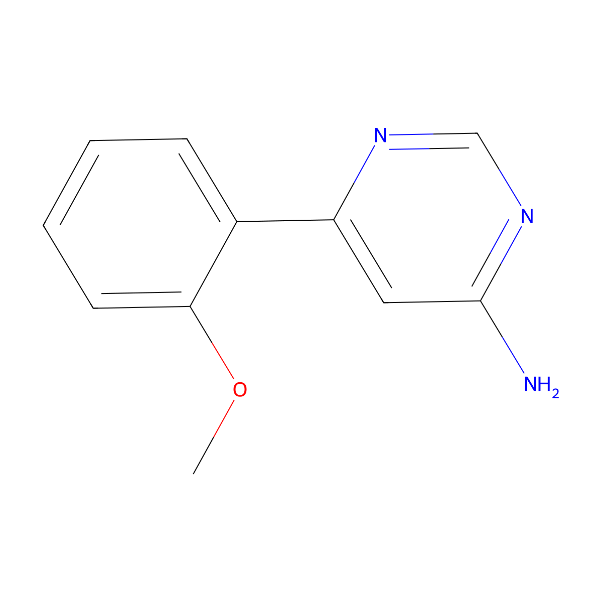 6-(2-Methoxyphenyl)pyrimidin-4-amine molecular structure, CAS 1142004-97-4