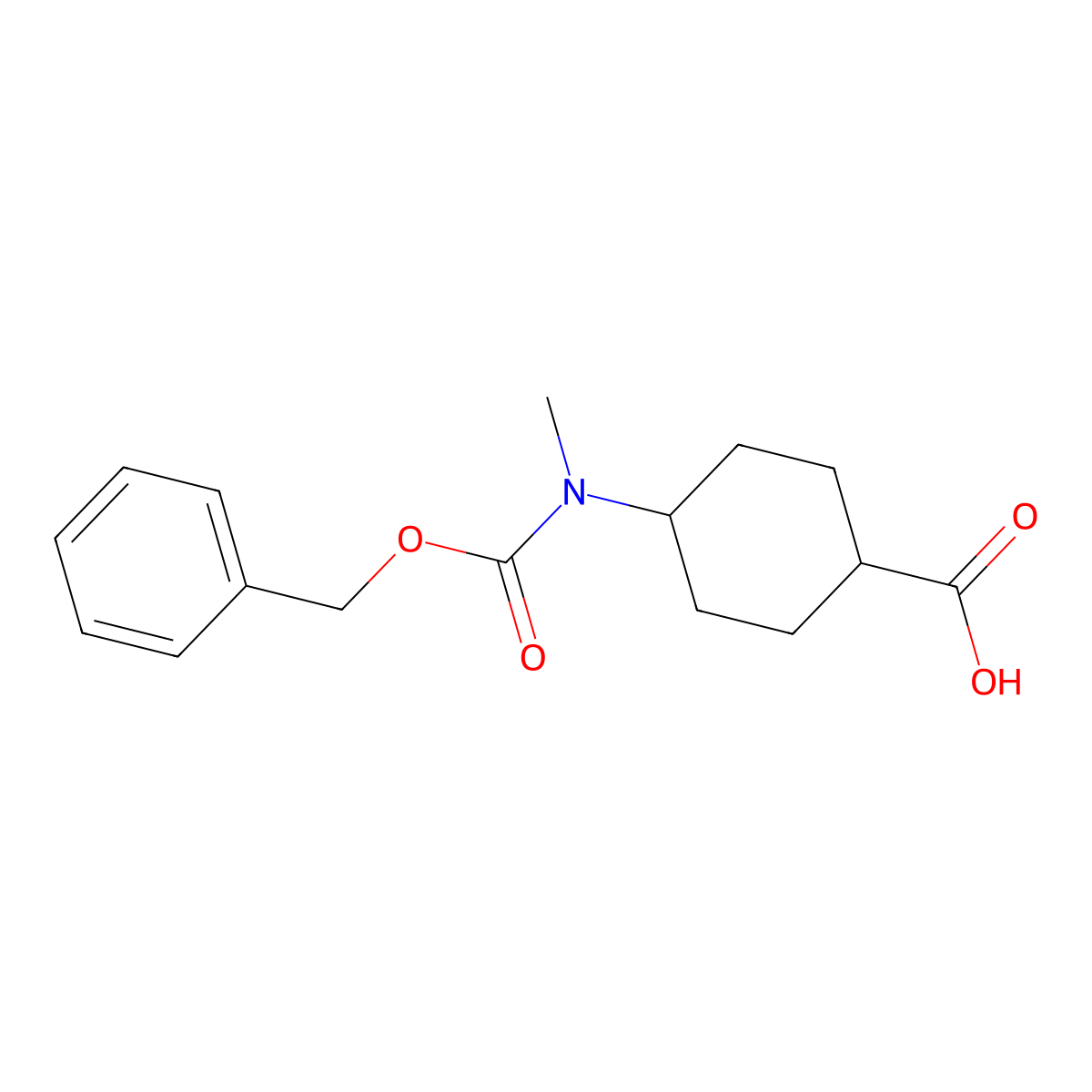 cis-4-[Benzyloxycarbonyl(methyl)amino]cyclohexanecarboxylic acid molecular structure, CAS 1142087-55-5