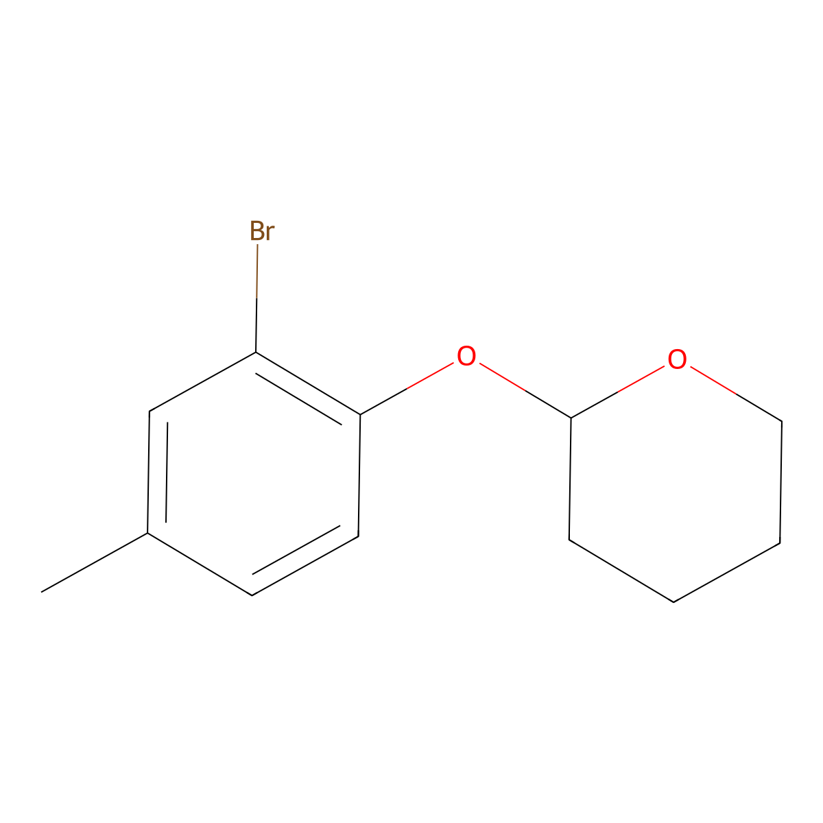 2-(2-Bromo-4-methylphenoxy)oxane molecular structure, CAS 114212-23-6