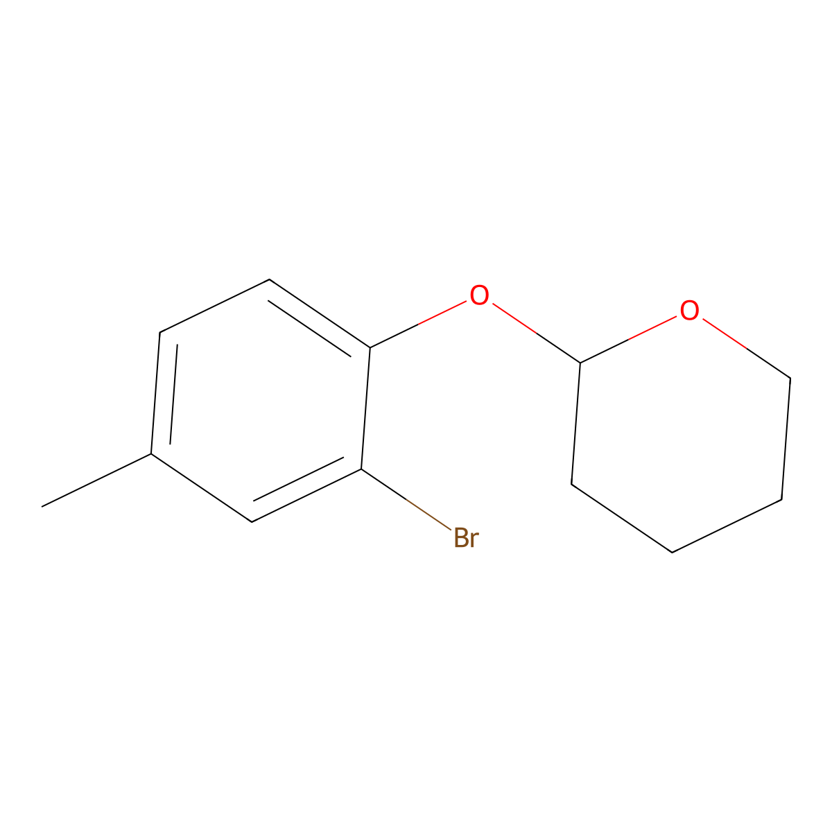 2-(2-Bromo-4-methylphenoxy)oxane molecular structure, CAS 114212-23-6