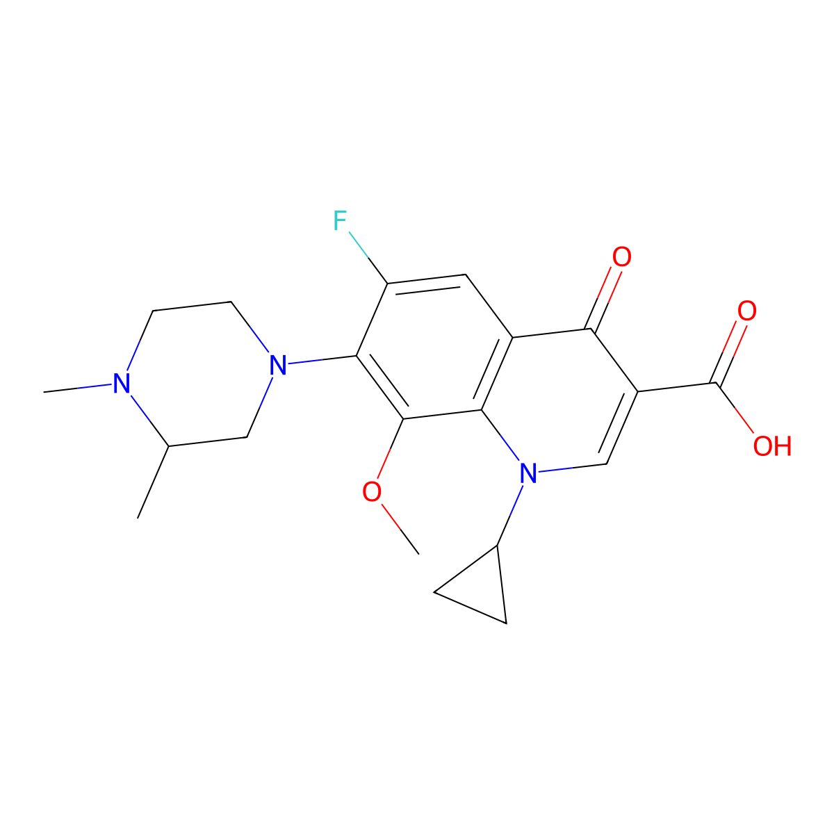 N-Methyl Gatifloxacin molecular structure, CAS 114213-69-3