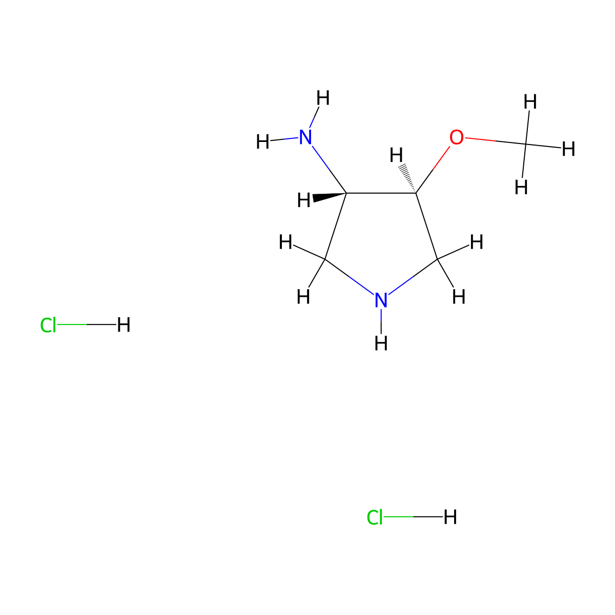 trans-4-Methoxypyrrolidin-3-amine dihydrochloride molecular structure, CAS 114214-23-2