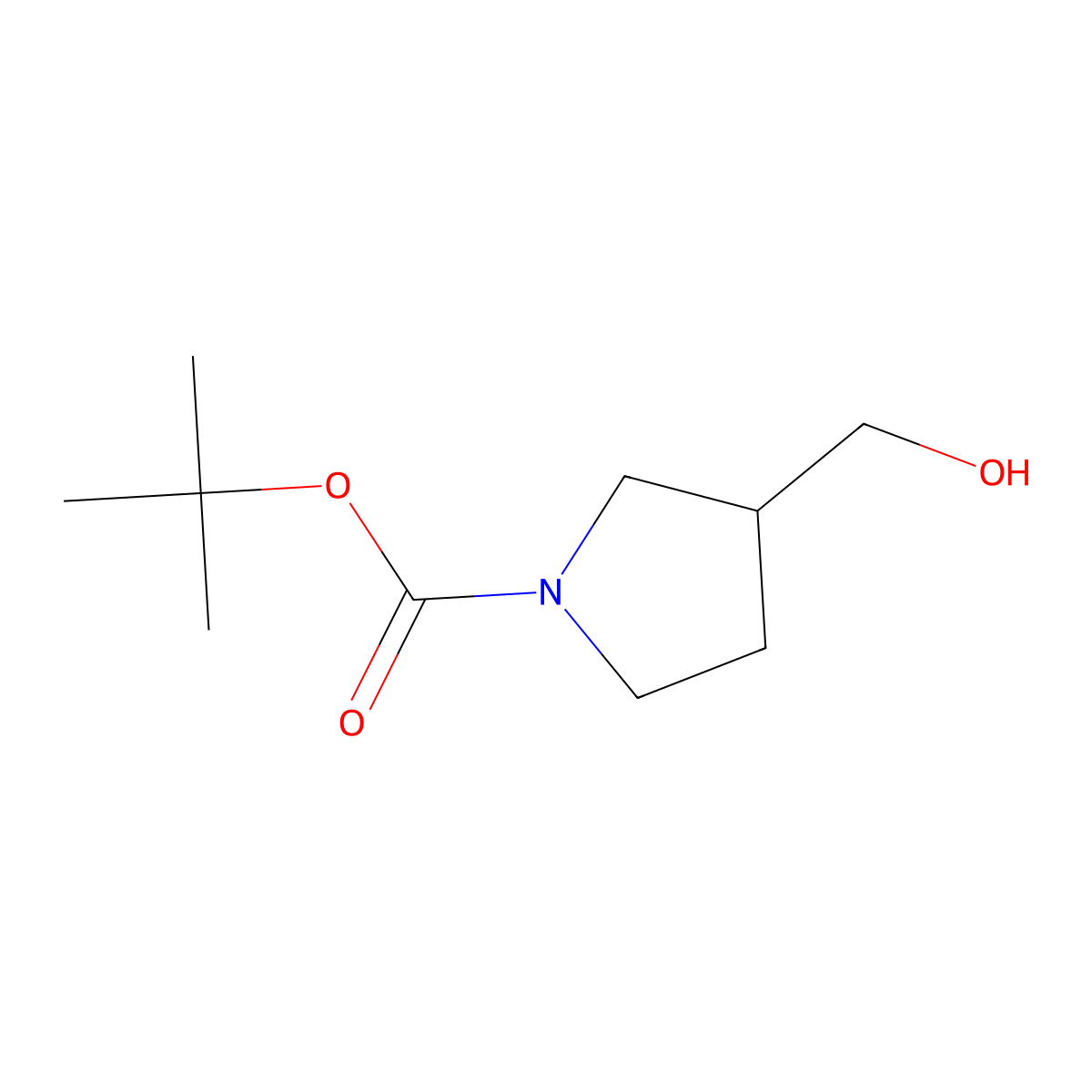 tert-Butyl 3-(hydroxymethyl)pyrrolidine-1-carboxylate molecular structure, CAS 114214-69-6