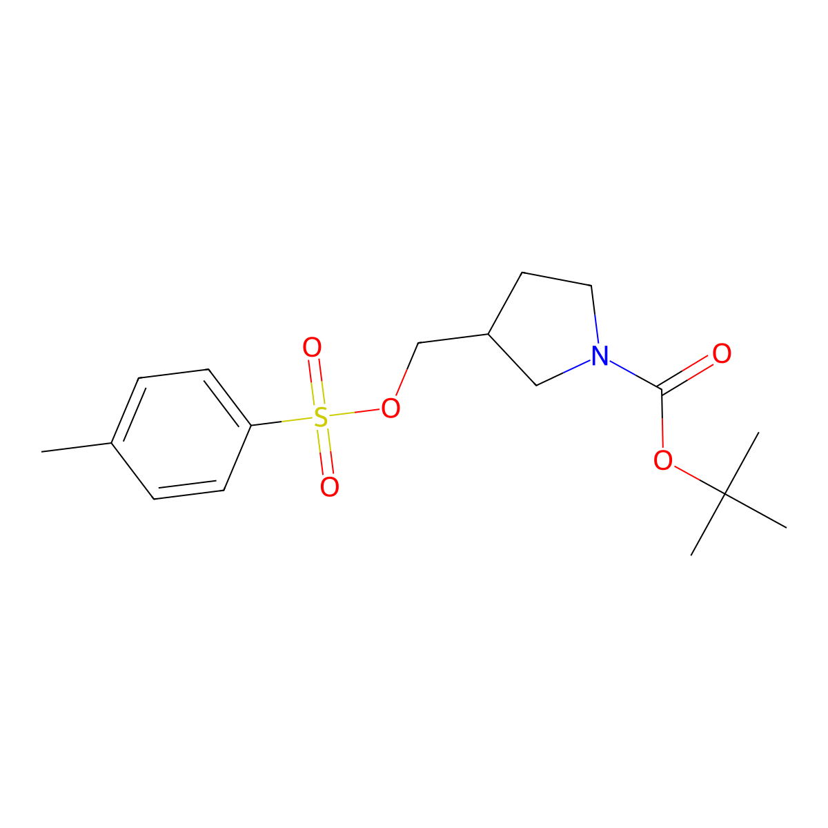 tert-Butyl 3-((tosyloxy)methyl)pyrrolidine-1-carboxylate molecular structure, CAS 114214-70-9