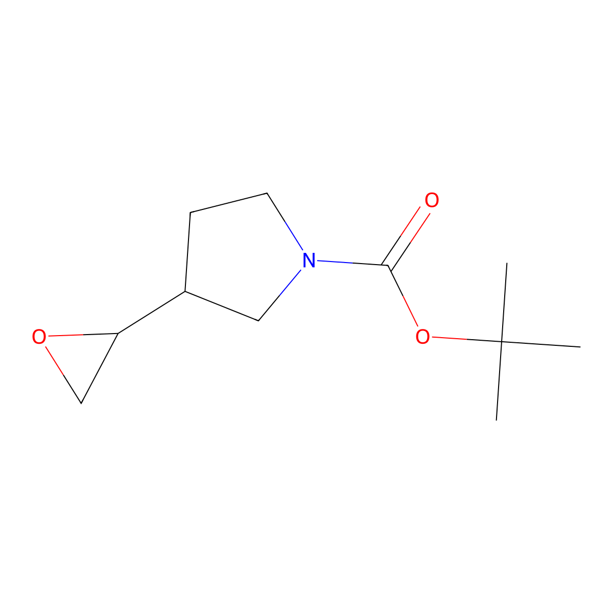 1,1-Dimethylethyl 3-(2-oxiranyl)-1-pyrrolidinecarboxylate molecular structure, CAS 114214-72-1