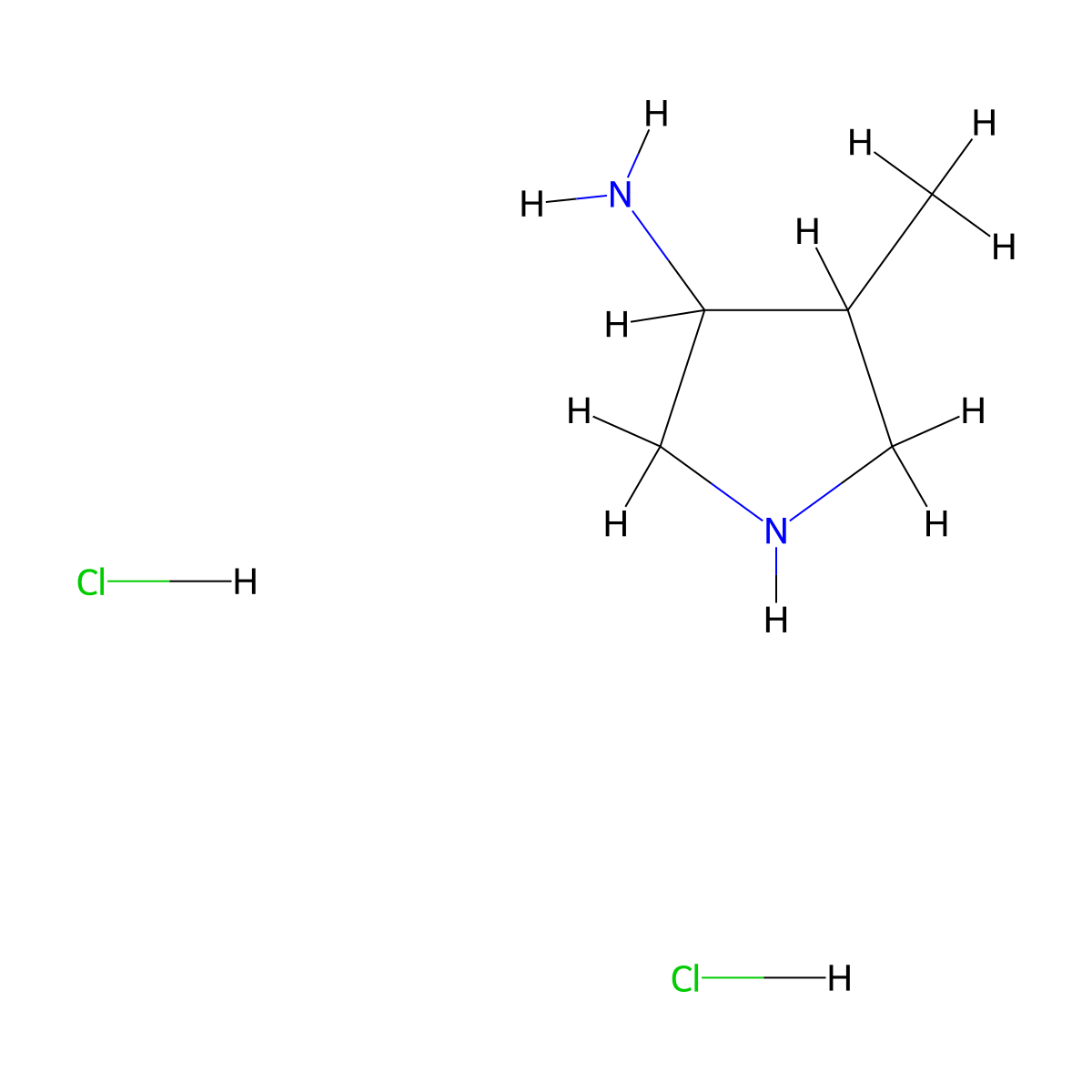 4-Methylpyrrolidin-3-amine dihydrochloride molecular structure, CAS 114214-74-3