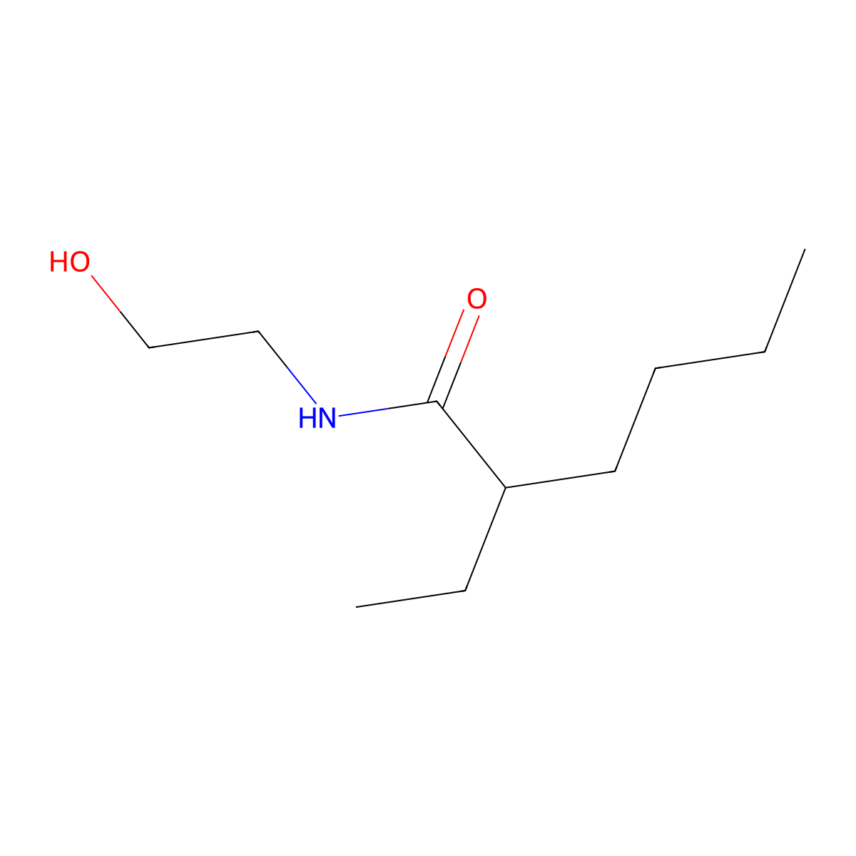 2-Ethyl-N-(2-hydroxyethyl)hexanamide molecular structure, CAS 114214-76-5