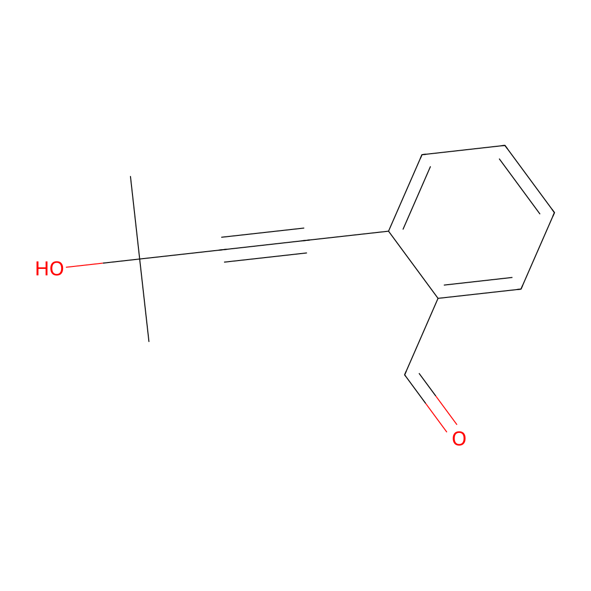 2-(3-Hydroxy-3-methylbut-1-yn-1-yl)benzaldehyde molecular structure, CAS 114215-40-6
