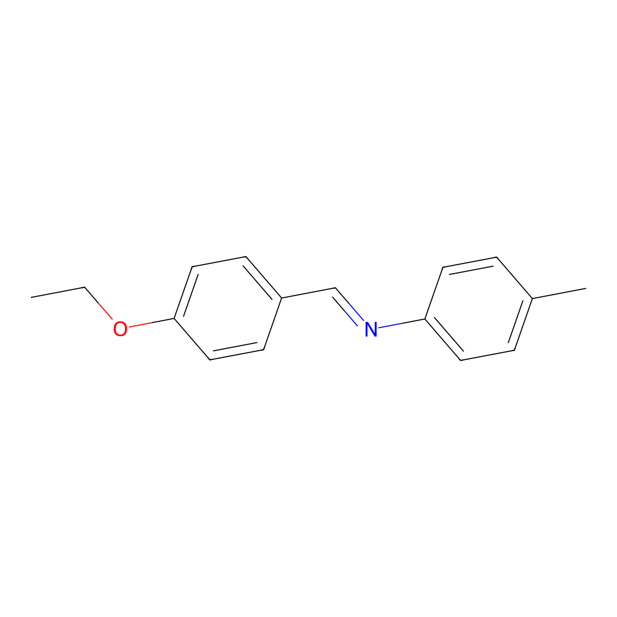 Benzenamine, N-[(4-ethoxyphenyl)methylene]-4-methyl-, (E)- molecular structure, CAS 114216-41-0