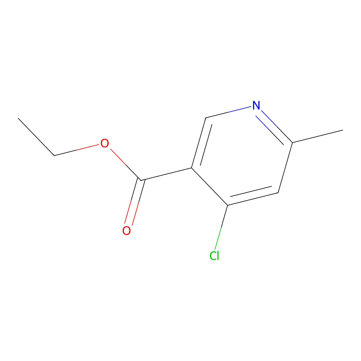 Ethyl 4-chloro-6-methylnicotinate molecular structure, CAS 1142188-94-0