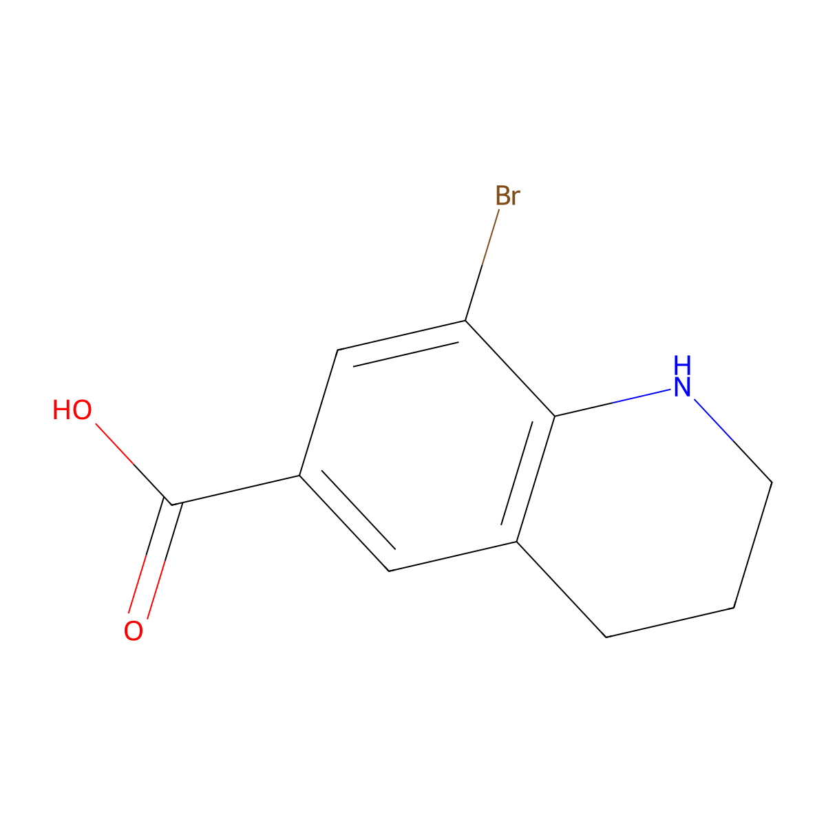 8-Bromo-1,2,3,4-tetrahydroquinoline-6-carboxylic acid molecular structure, CAS 1142190-72-4