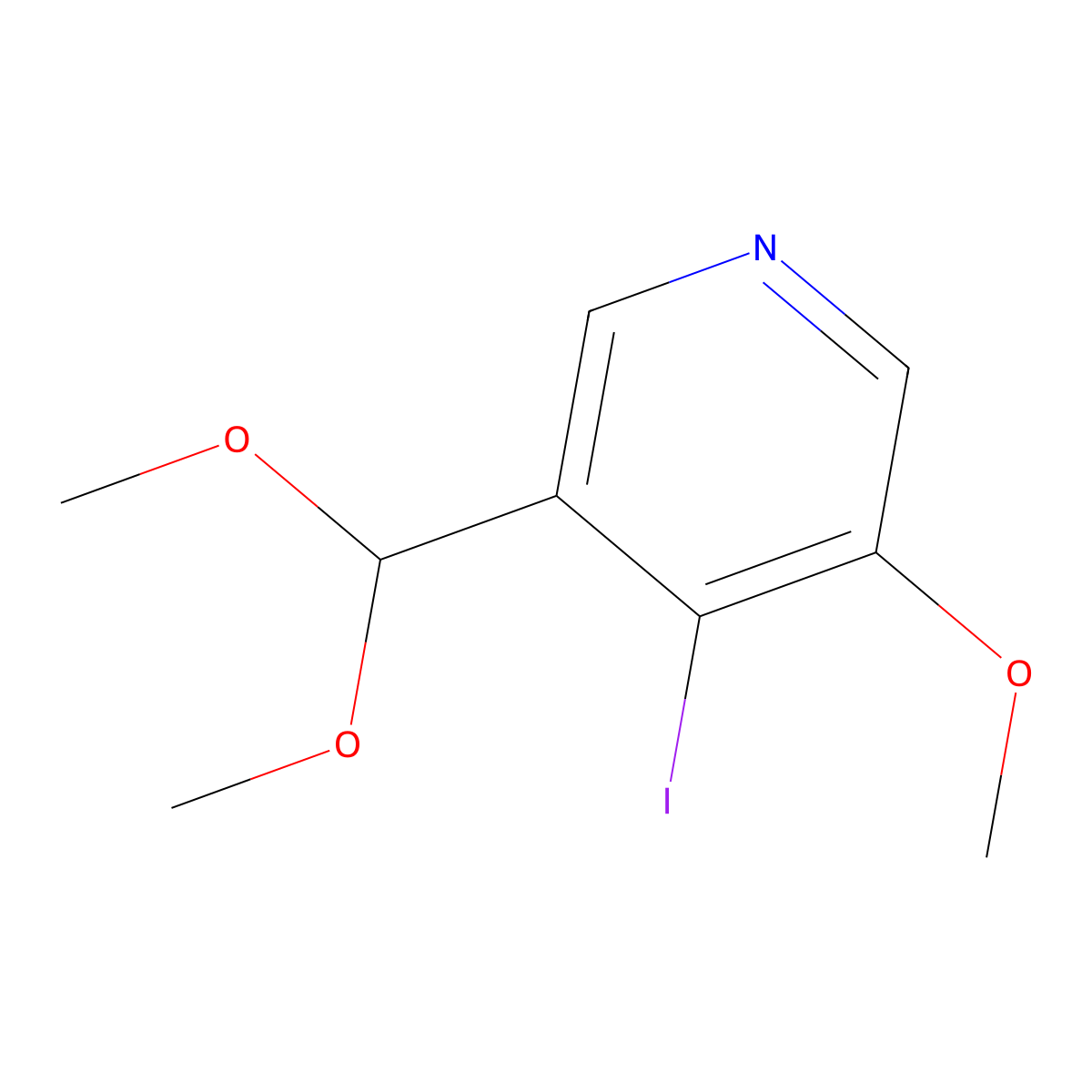 3-(Dimethoxymethyl)-4-iodo-5-methoxypyridine molecular structure, CAS 1142191-54-5