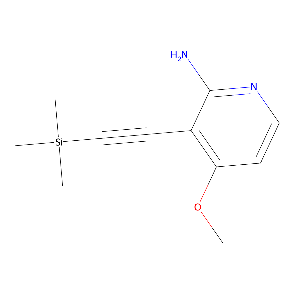 4-Methoxy-3-((trimethylsilyl)ethynyl)pyridin-2-amine molecular structure, CAS 1142191-65-8