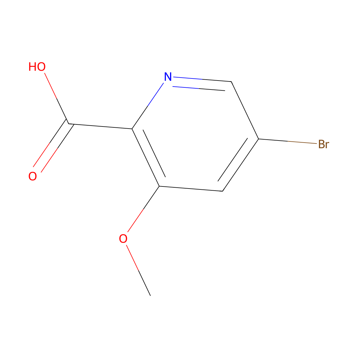 5-Bromo-3-methoxypyridine-2-carboxylic acid molecular structure, CAS 1142191-66-9