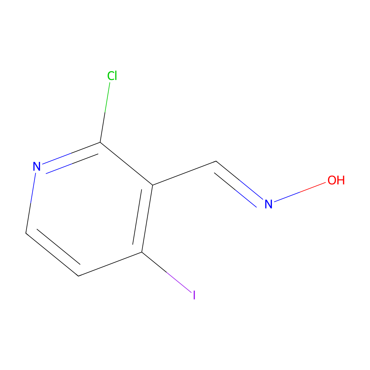 2-Chloro-4-iodonicotinaldehyde oxime molecular structure, CAS 1142191-71-6