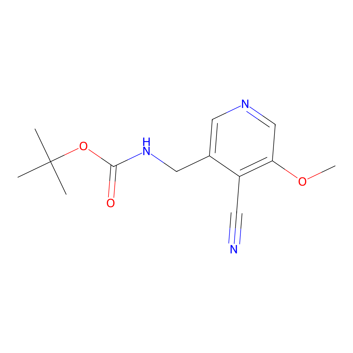 Tert-butyl (4-cyano-5-methoxypyridin-3-YL)-methylcarbamate molecular structure, CAS 1142191-86-3