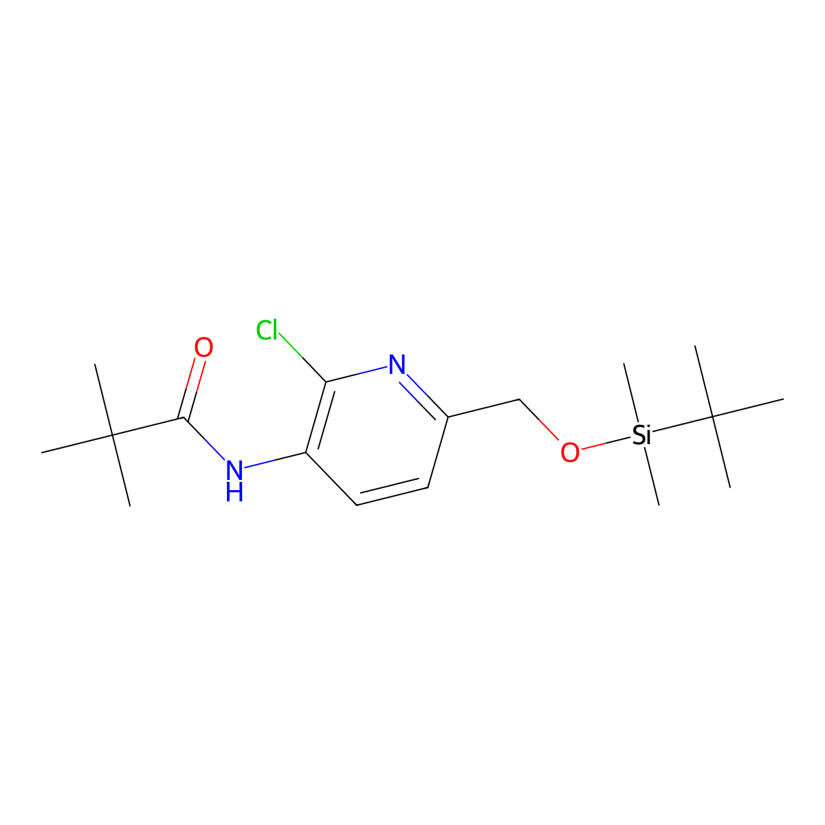 N-(6-((tert-Butyldimethylsilyloxy)methyl)-2-chloropyridin-3-yl)pivalamide molecular structure, CAS 1142191-94-3