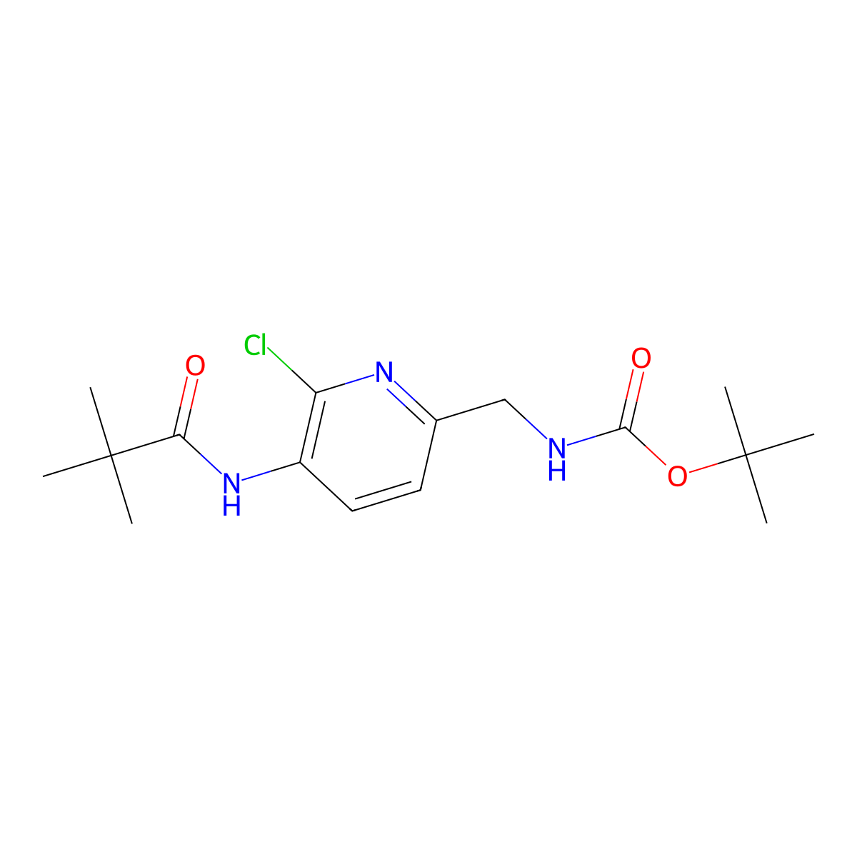 Tert-butyl (6-chloro-5-pivalamidopyridin-2-YL)-methylcarbamate molecular structure, CAS 1142192-00-4