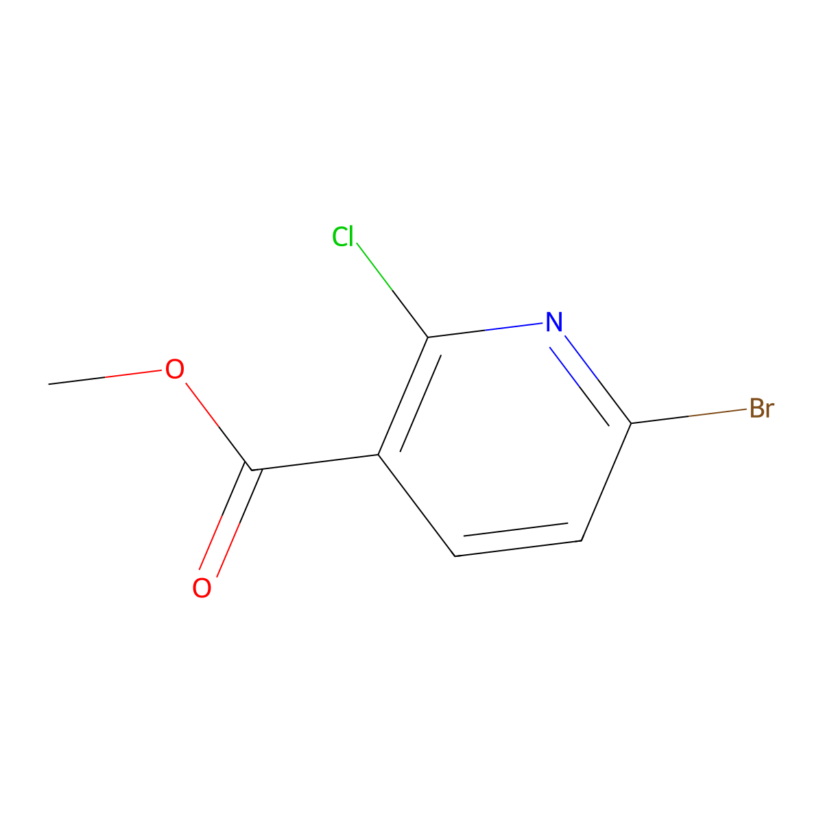 Methyl 6-bromo-2-chloropyridine-3-carboxylate molecular structure, CAS 1142192-03-7
