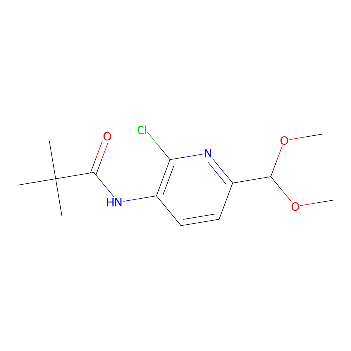 N-(2-Chloro-6-(dimethoxymethyl)pyridin-3-YL)-pivalamide molecular structure, CAS 1142192-06-0